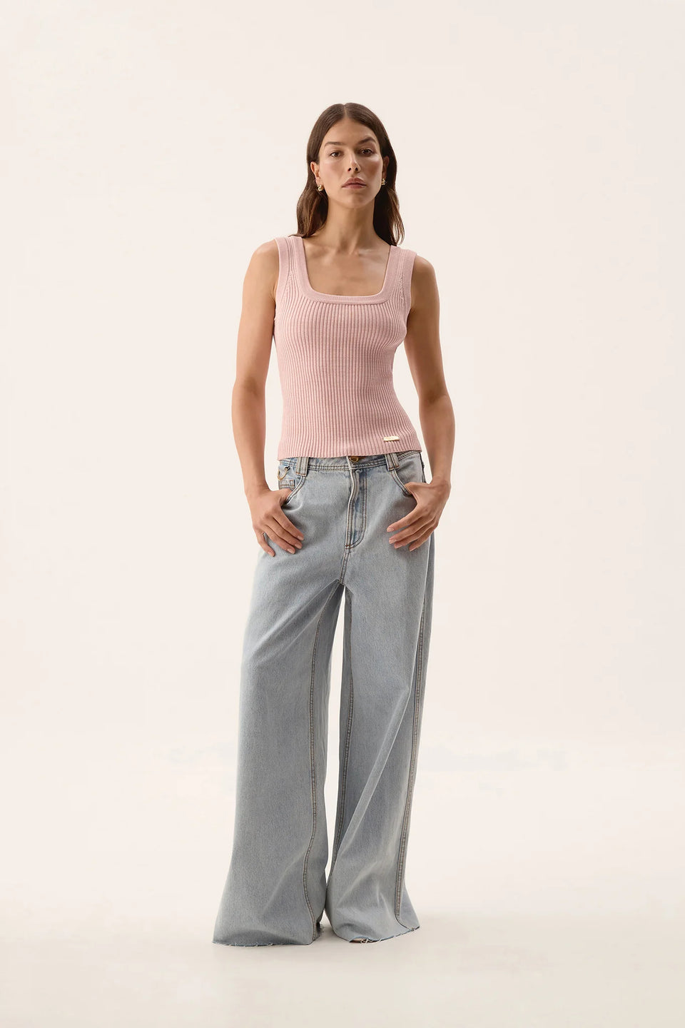 Aje BRONTE Scoop Neck Rib Tank