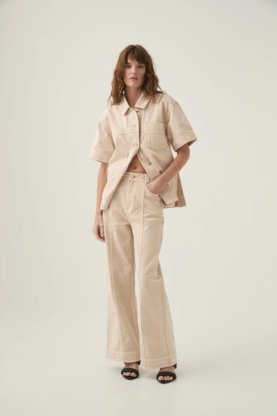 Aje KYA Contrast Wide Leg Jeans