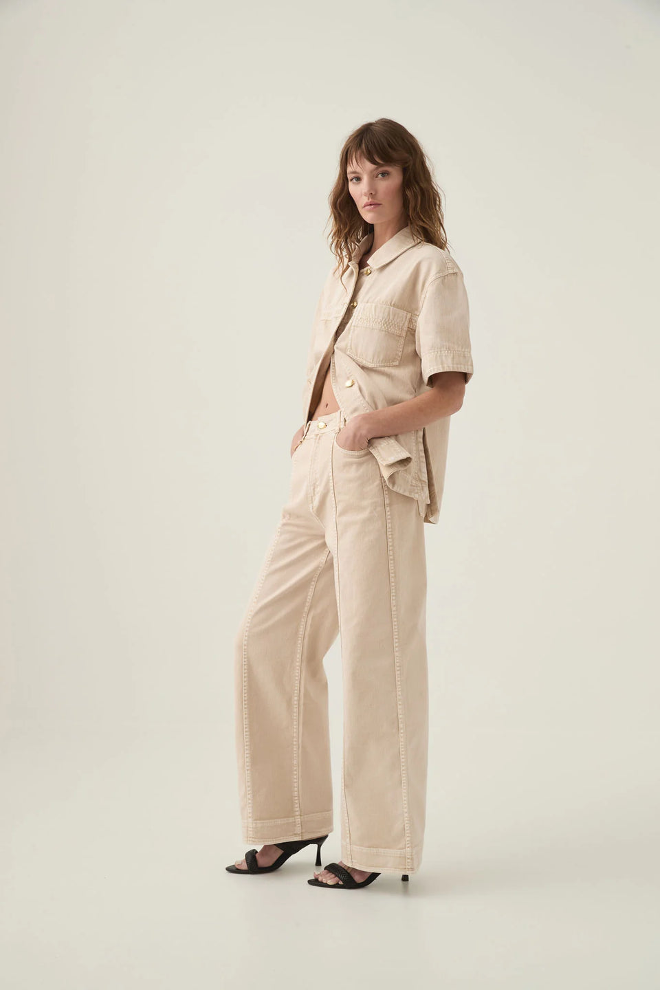 Aje KYA Contrast Wide Leg Jeans
