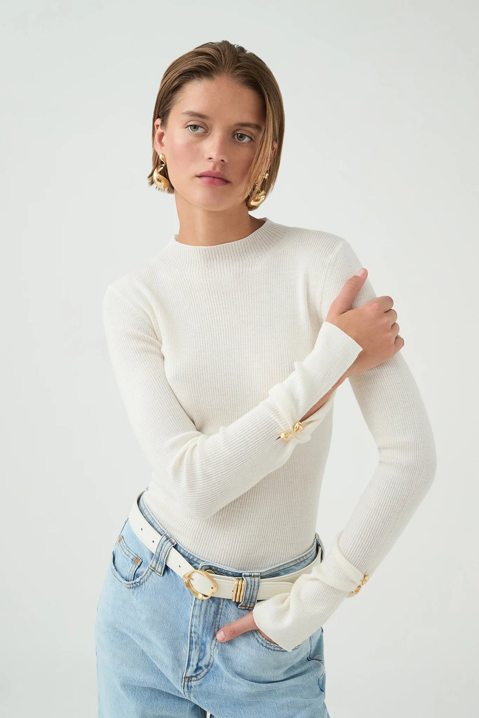 Aje  RUE Rib Knit Top