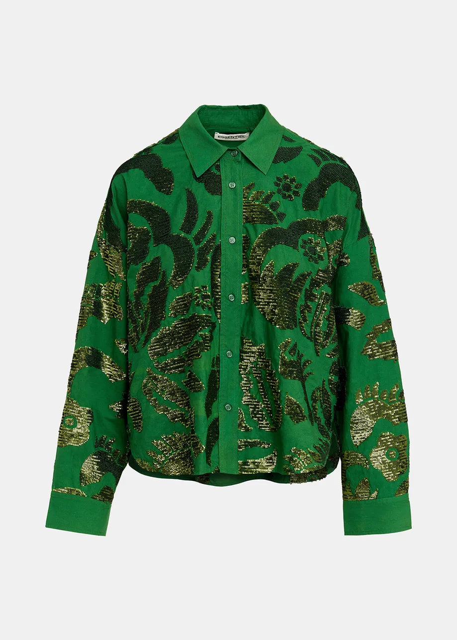 Essentiel Art Werp GREEN SEQUIN Shirt