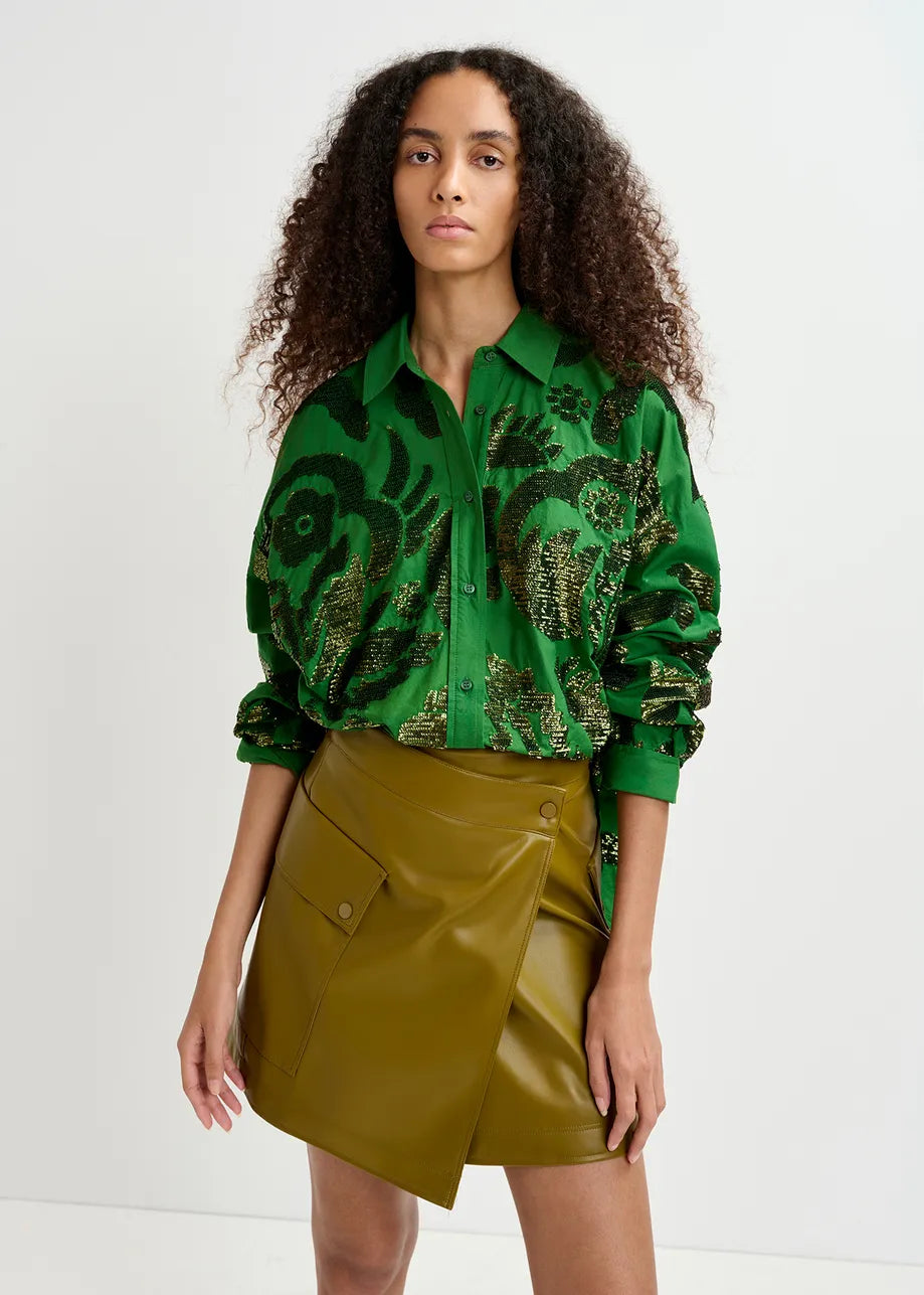 Essentiel Art Werp GREEN SEQUIN Shirt