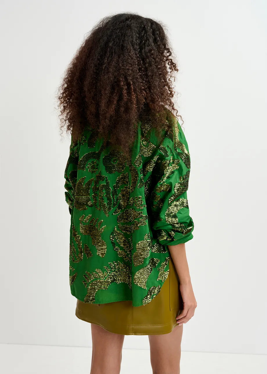 Essentiel Art Werp GREEN SEQUIN Shirt