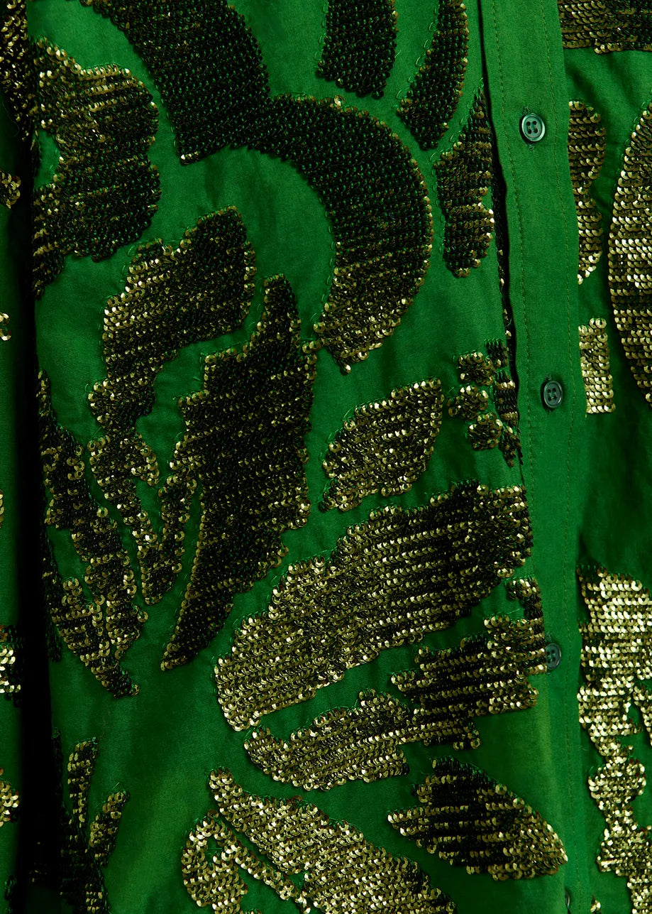 Essentiel Art Werp GREEN SEQUIN Shirt