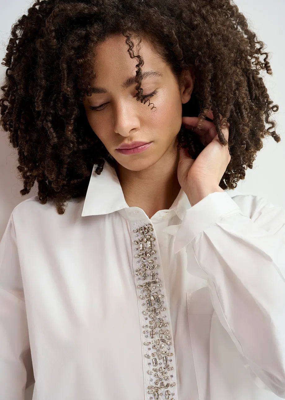 Essentiel Hilver Embellished Placket Shirt