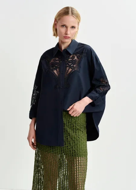 Essentiel Antwerp HOOFD Lace Panelled Shirt