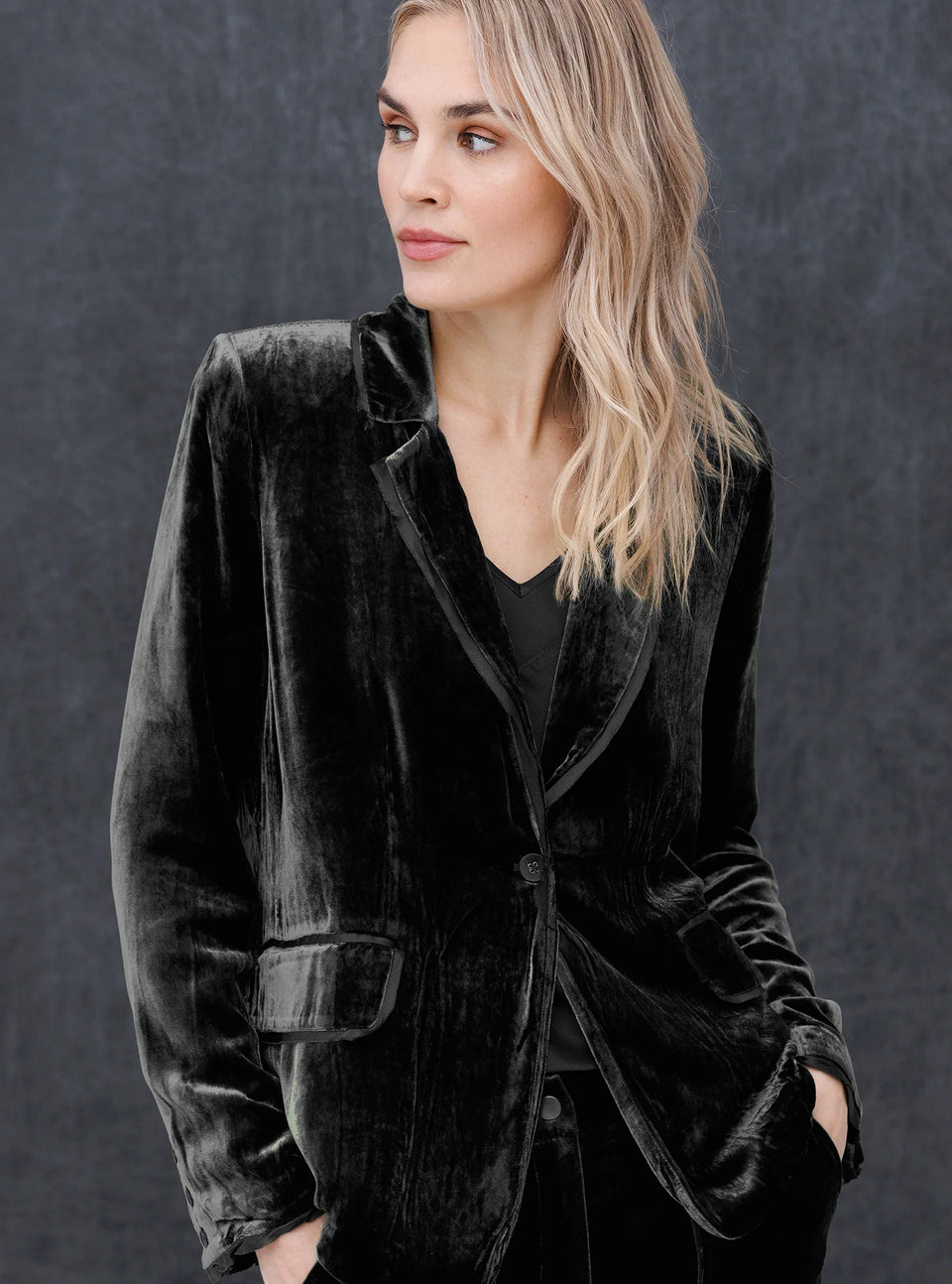 Go by Go Silk Go Velvet Boyfriend Jacket