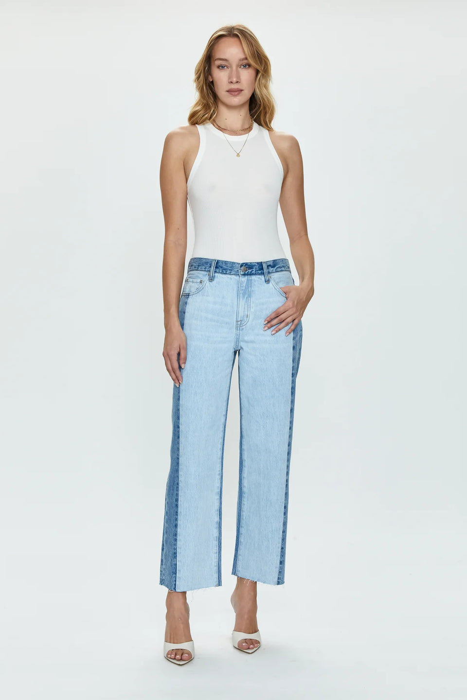 Pistola BOBBIE Ankle Spliced Mid Rise Loose Straight