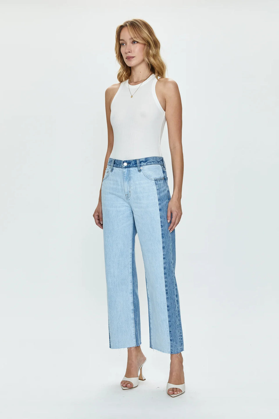 Pistola BOBBIE Ankle Spliced Mid Rise Loose Straight