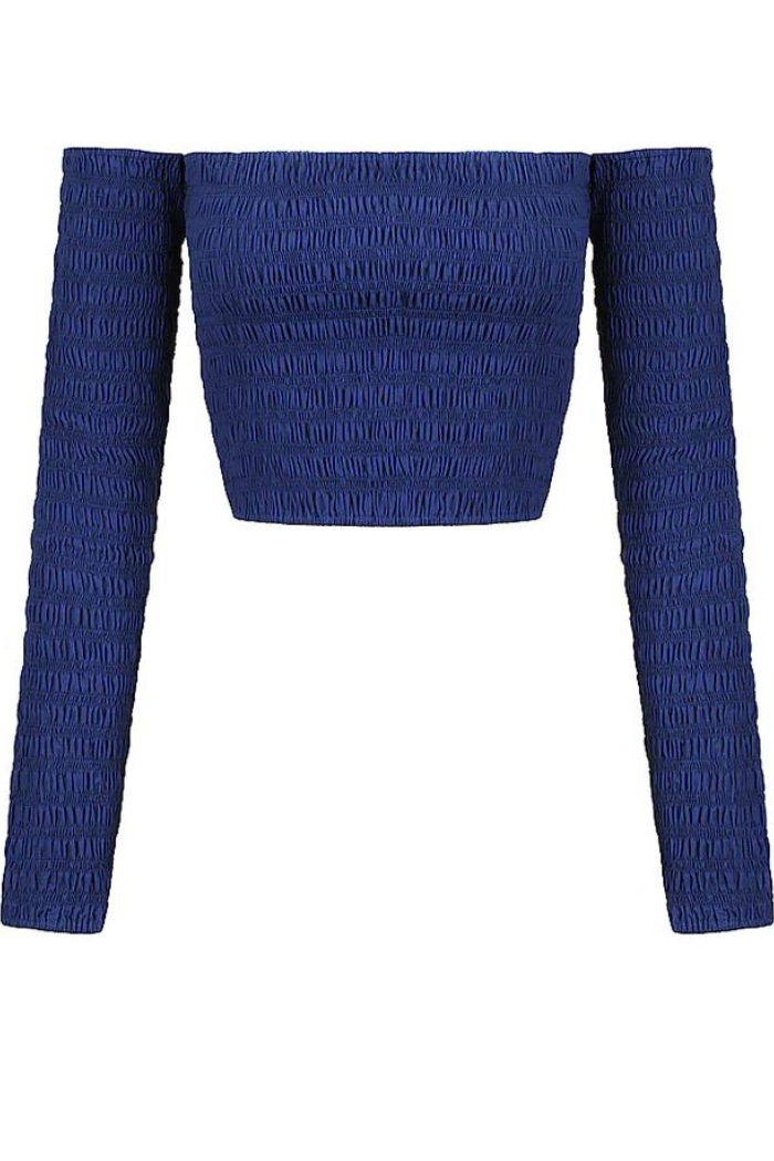 SWF Cold Shoulder Shirred Top