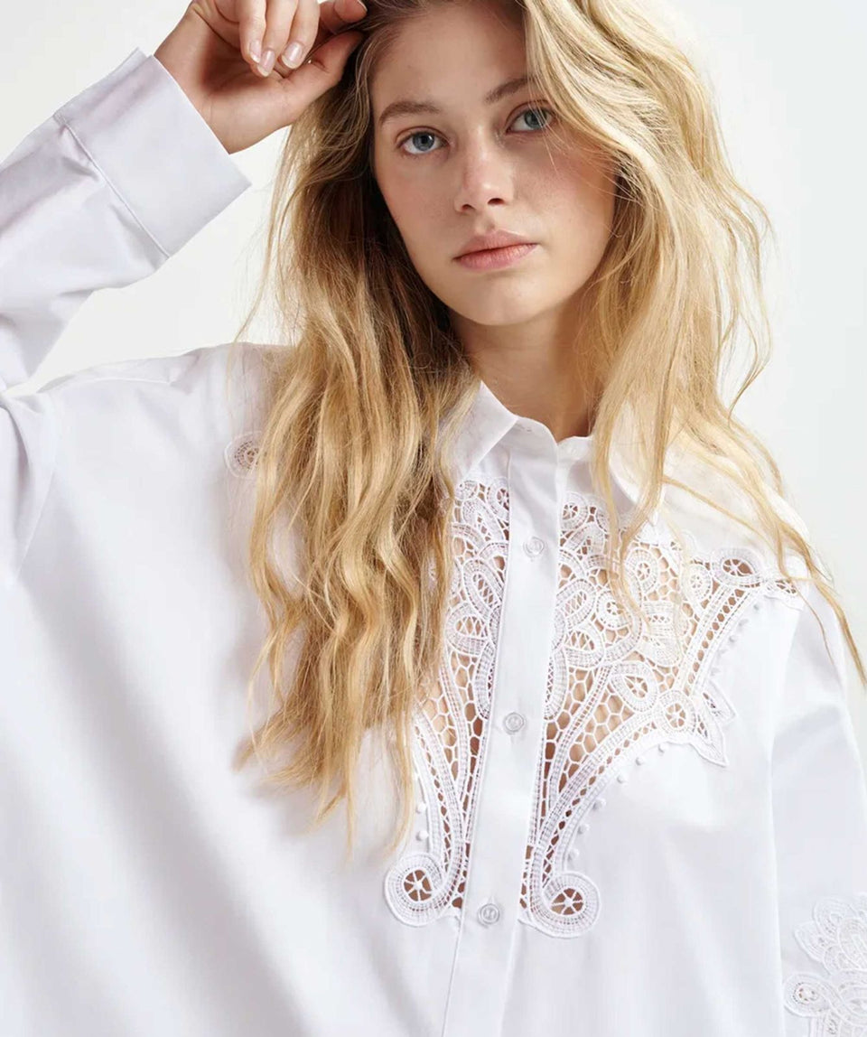 Essentiel Antwerp HOOFD Lace Panelled Top