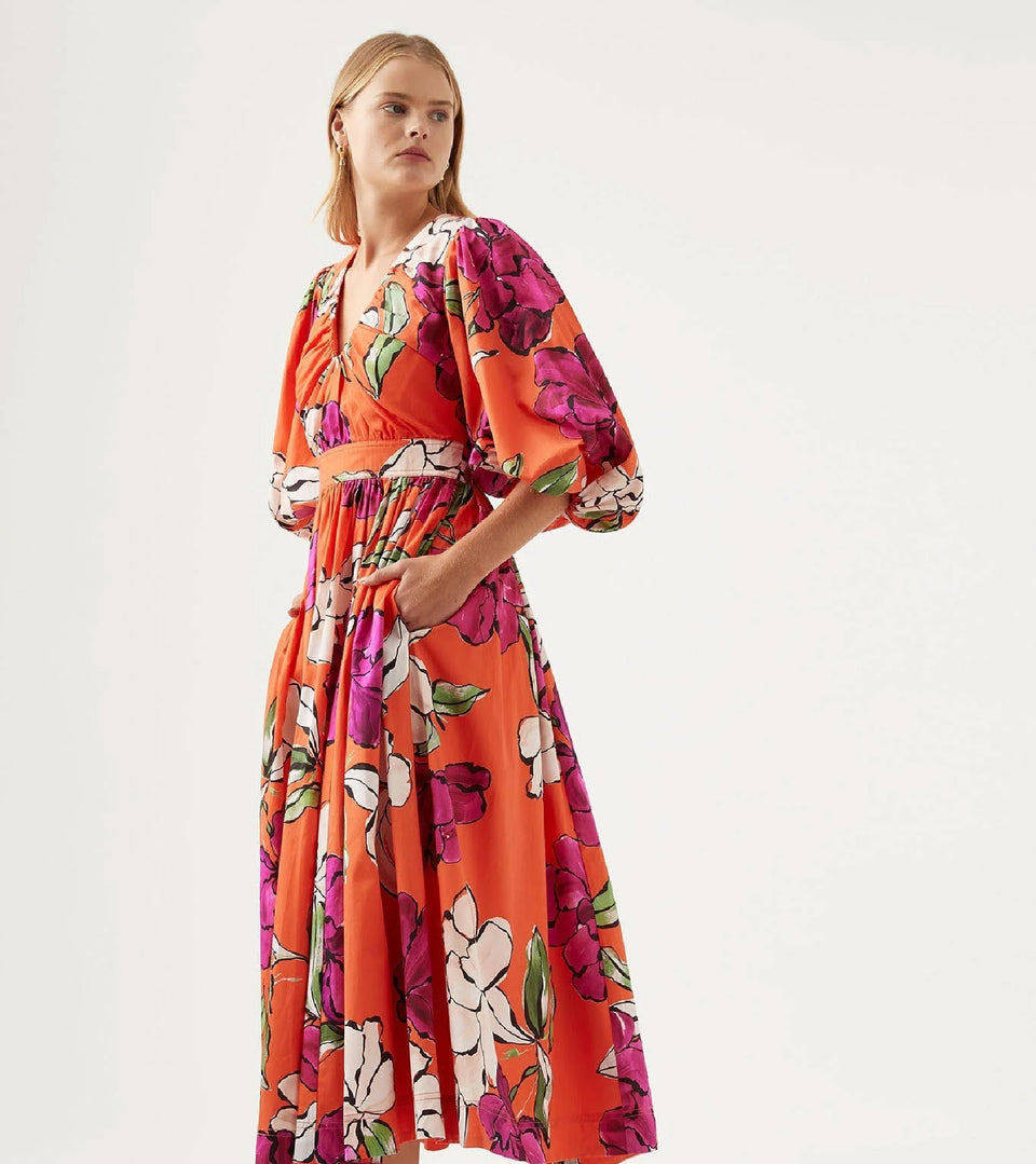 Aje MARLENE Floral Midi Dress