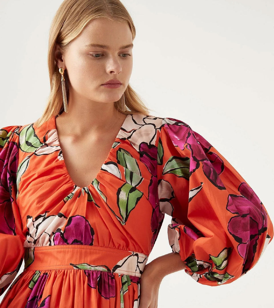 Aje MARLENE Floral Midi Dress