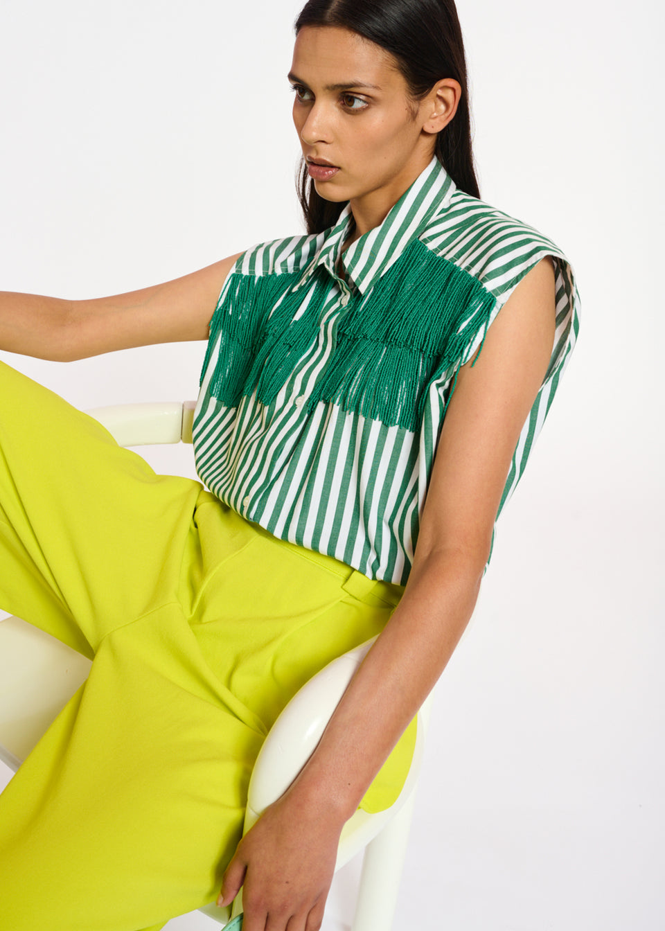 ESSENTIEL ANTWERP Dixie Sleeveless Fringe Shirt