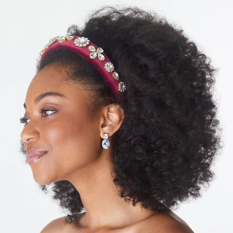 Lele Sadoughi Swarovski CRYSTAL MEDALLION ALICE Headband | Merlot
