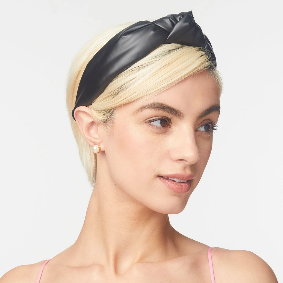 Lele Sadoughi FAUX LEATHER Knotted Headband | Black