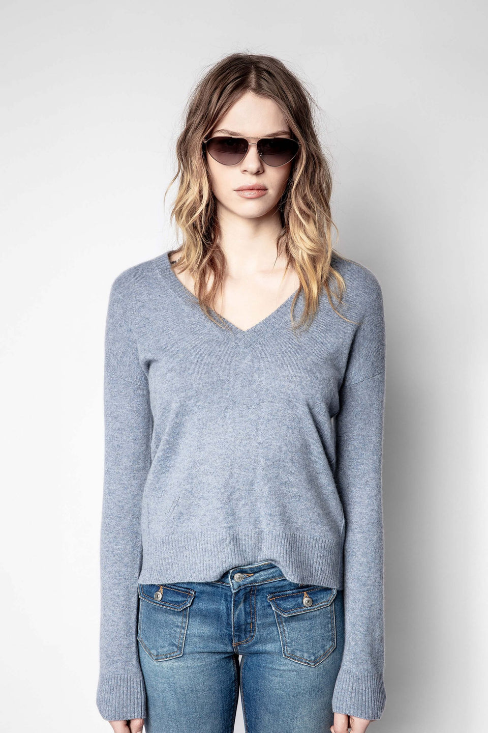 Zadig&Voltaire VIVI Gray Patch Sweater