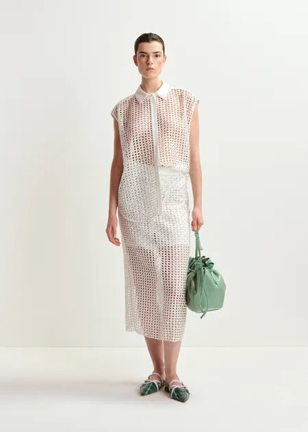 Essentiel Antwerp HANDKERCHIEF Sequin Mesh Skirt
