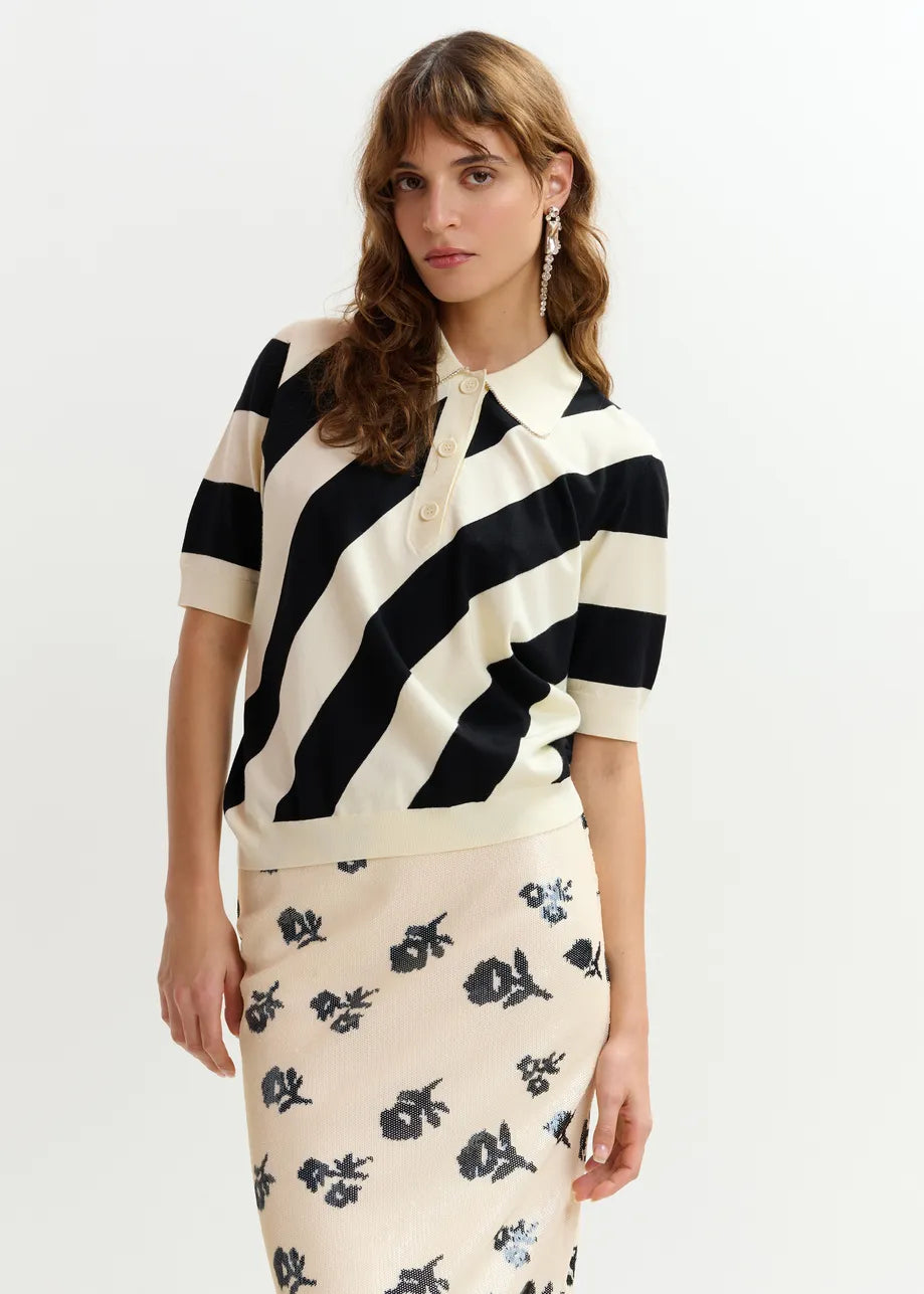 Essentiel Antwerp JORAM Striped Knit polo