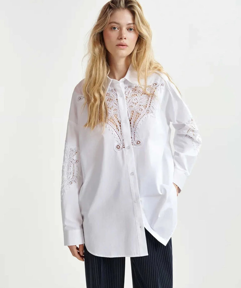Essentiel Antwerp HOOFD Lace Panelled Top