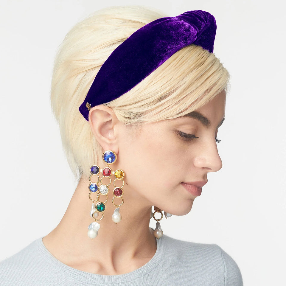 Lele Sadoughi VELVET Knotted Headband | Byzantium
