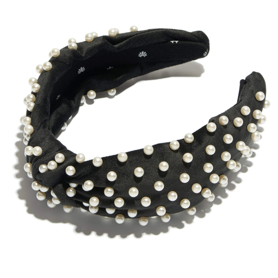 Lele Sadoughi FAUX PEARL Knotted Headband | Volcano