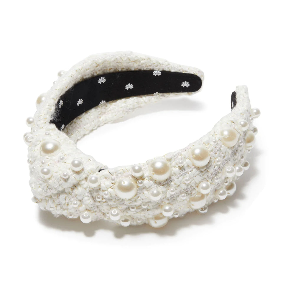Lele Sadoughi MULTI PEARL Knotted Headband | Ivory